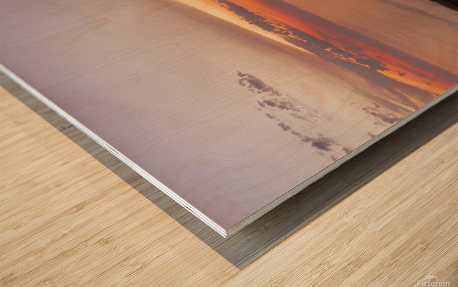 Crooklets Beach Sunset Bude Cornwall Wood print