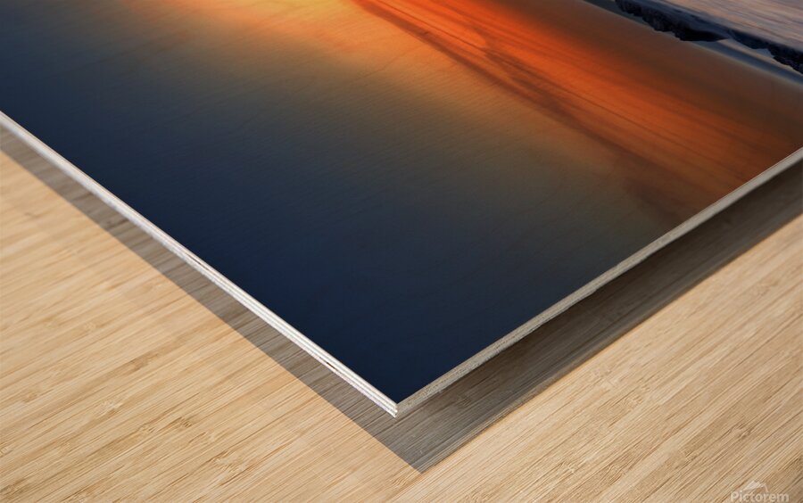 Widemouth Sunset Cornwall Long exposure Wood print
