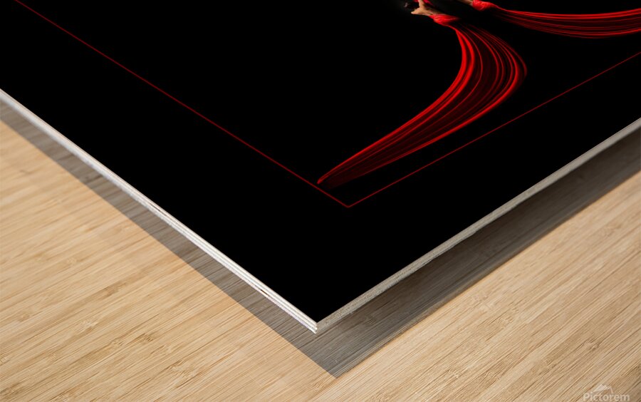 Red Semi Nude Kaleidoscope Wood print