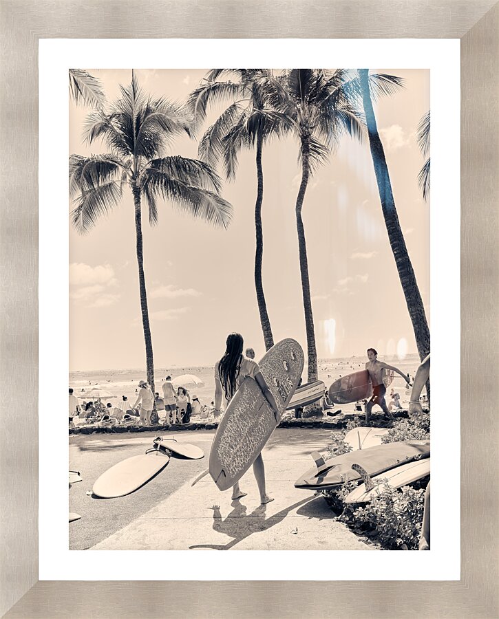 Hawaii Surfing I Picture Frame print