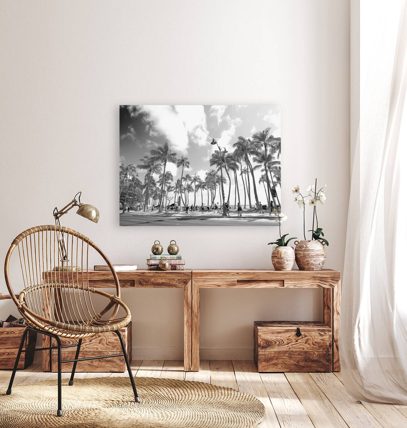 Hawaii Palms BW Reproduction