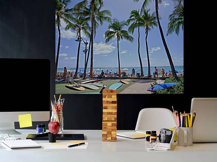Hawaii Palms Surfboards by Kamara Studio   Ultra High Resolution Mural Prints