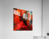 A Striking Portrait in Red Acrylic Print