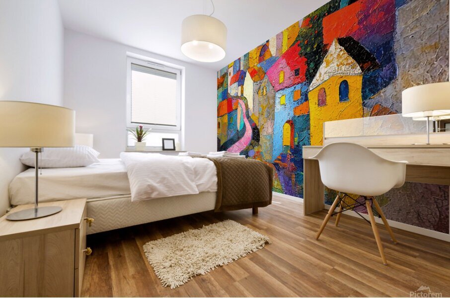 Vivid Village Mural print