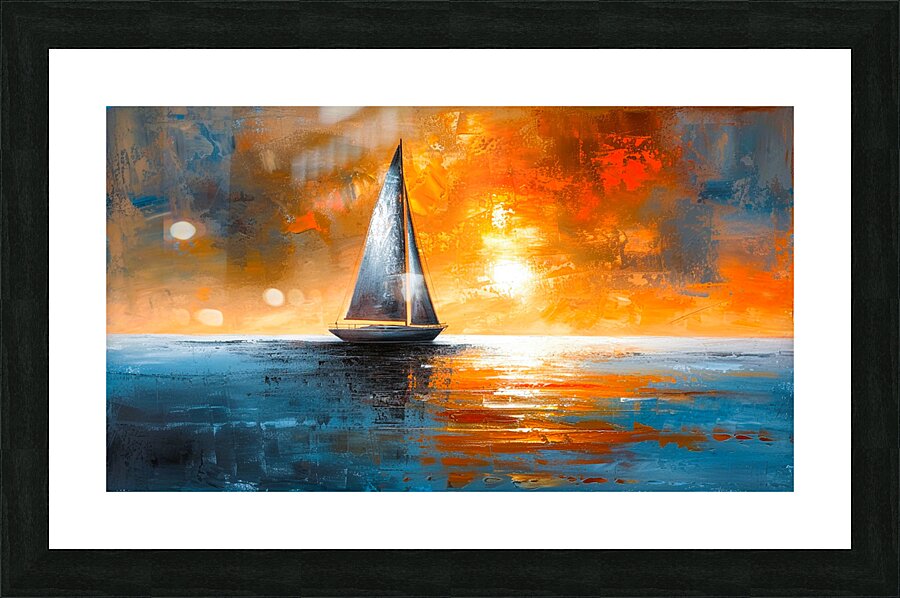 Sunset Sail Picture Frame print