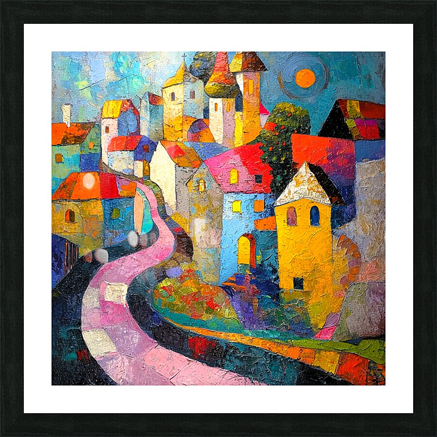 Vivid Village Picture Frame print