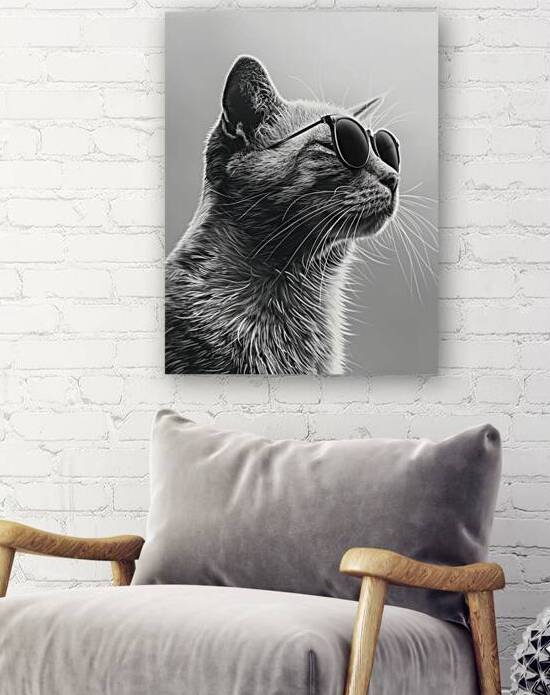 The profile of the bespectacled cat by Digiart