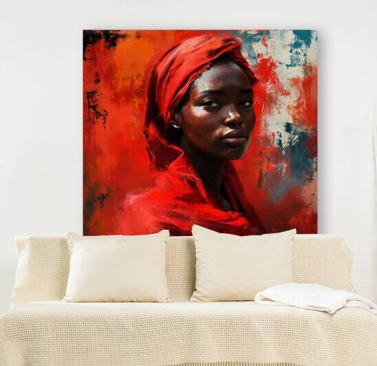A Striking Portrait in Red by Digiart