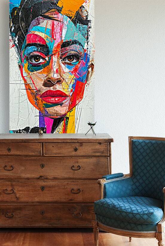 A Collage of Colors in a Woman s Portrait by Digiart