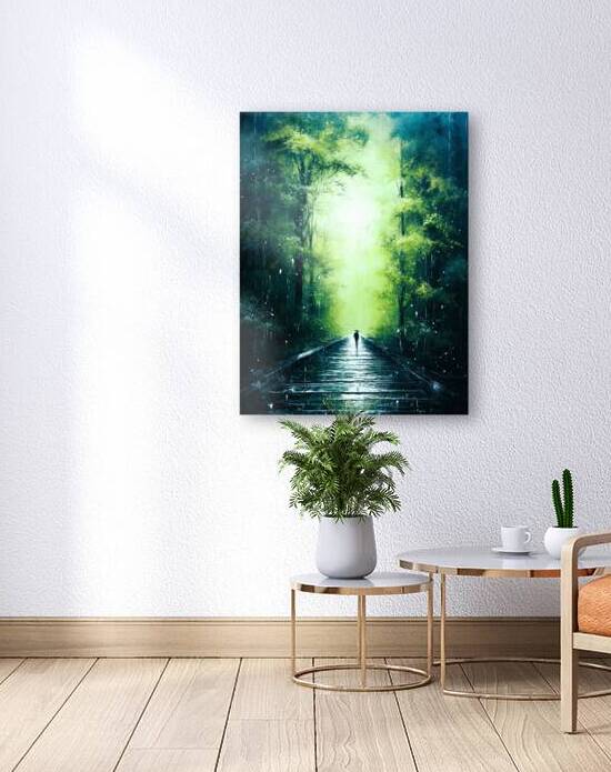 A Solitary Walk on a Rainy Forest Path by Digiart