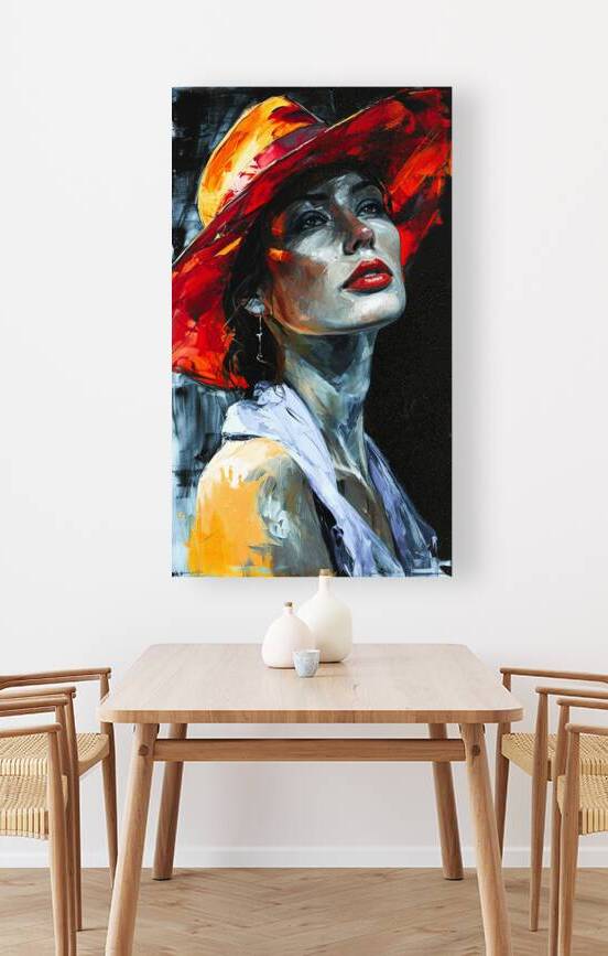 The woman in the red hat by Digiart