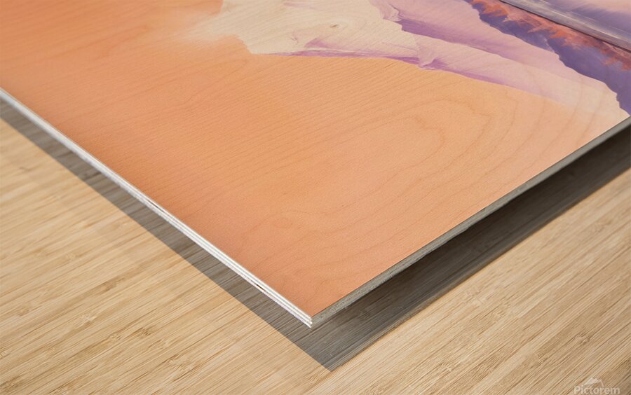 Serene Summit Dawn Wood print