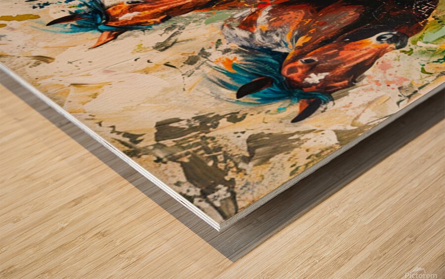 Vibrant Gallop Wood print