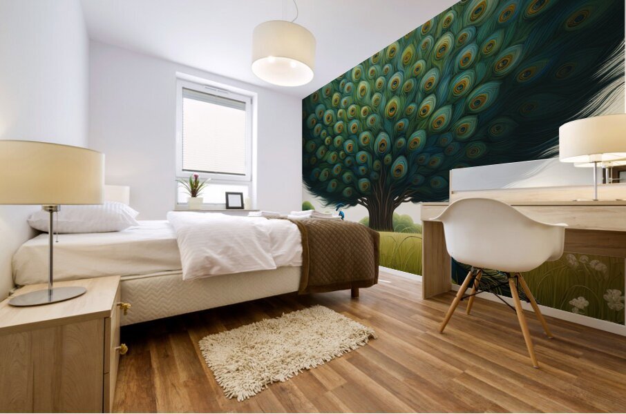 Peacock Tree Mural print