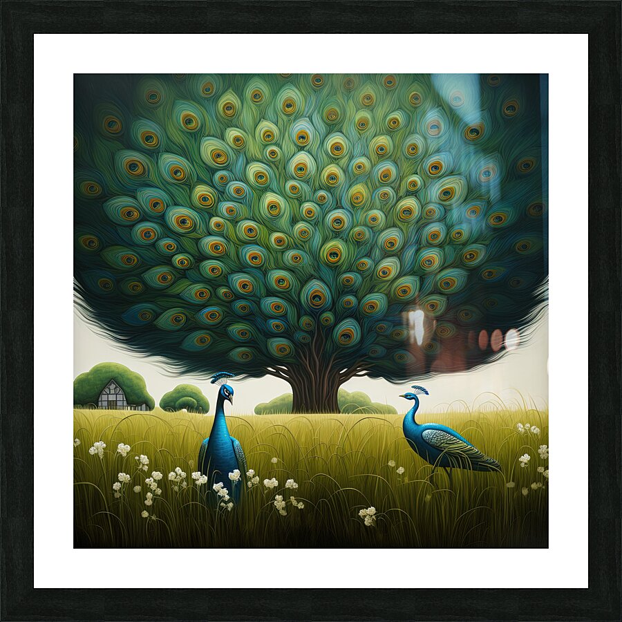 Peacock Tree Picture Frame print
