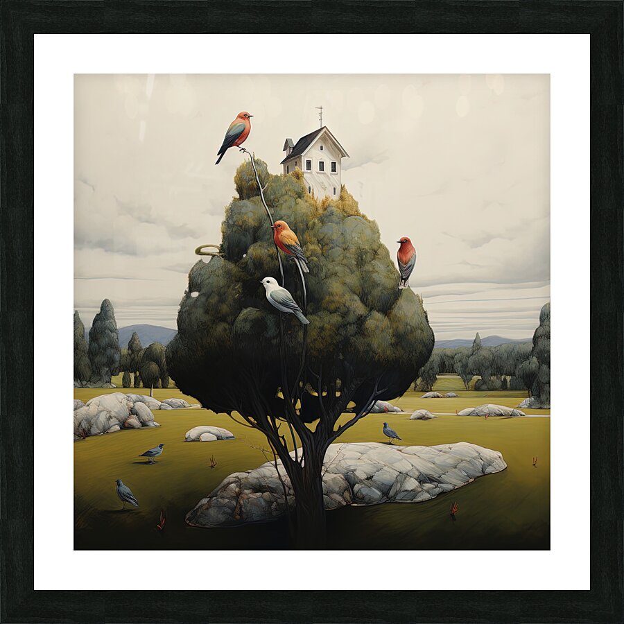 Fancy Bird House Picture Frame print