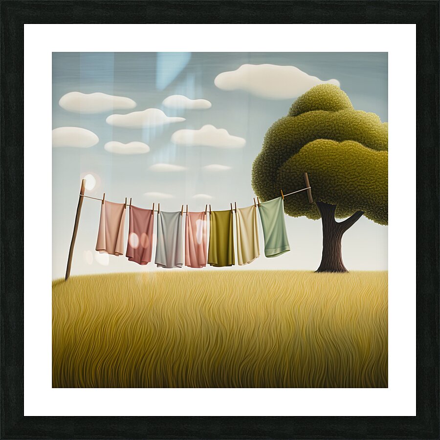 Clothesline Picture Frame print