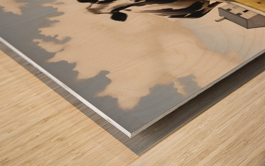 Moo Wood print