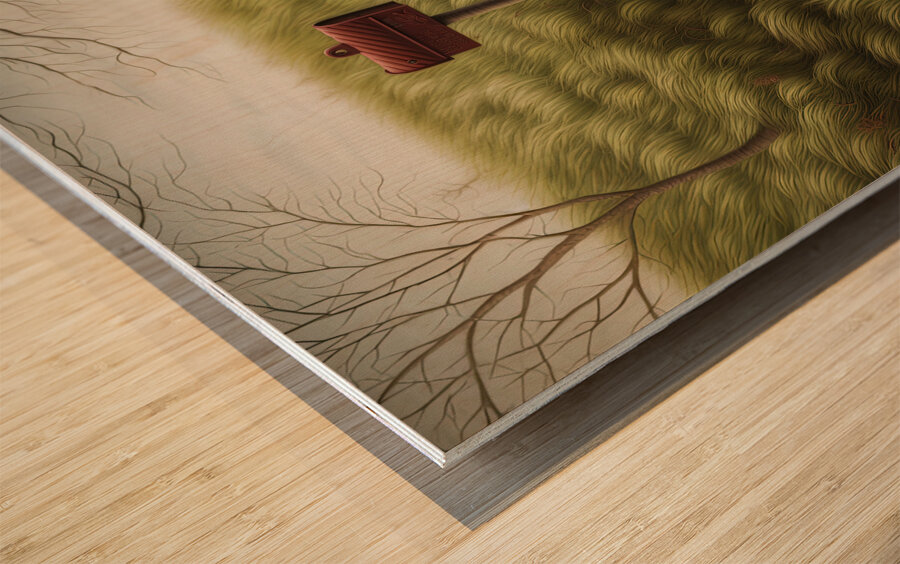 Mailbox Gone Hiking Wood print