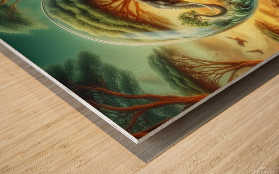 Glass Art 053 Wood print