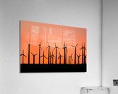 Windmill silhouette at sunset Acrylic Print