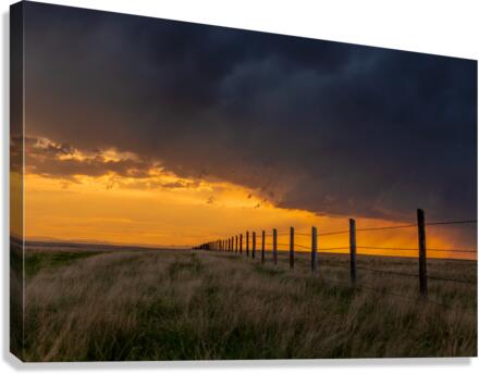 Midwest sunset on farmland Canvas Print