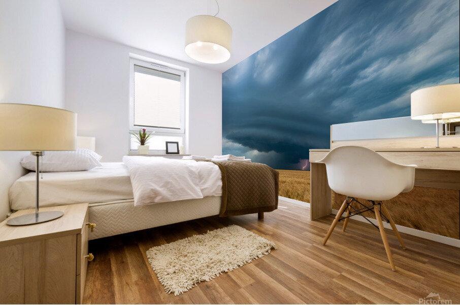 Lightning from supercell Mural print