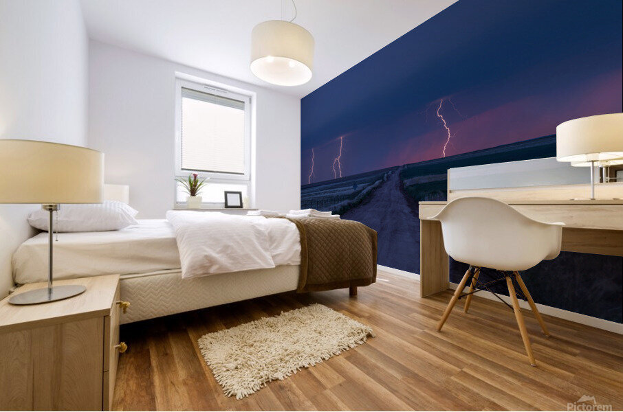 Dramatic Lightning at Night  Mural print