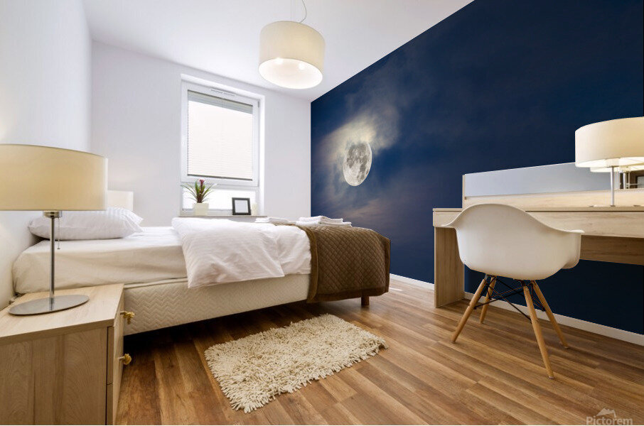 Full moon and cloudy sky Mural print
