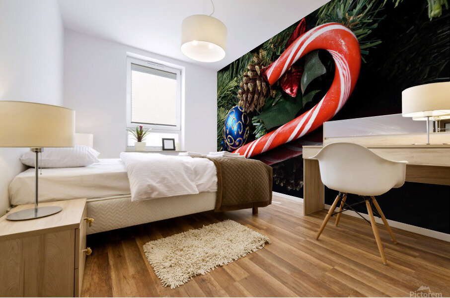 Candy cane Christmas Mural print