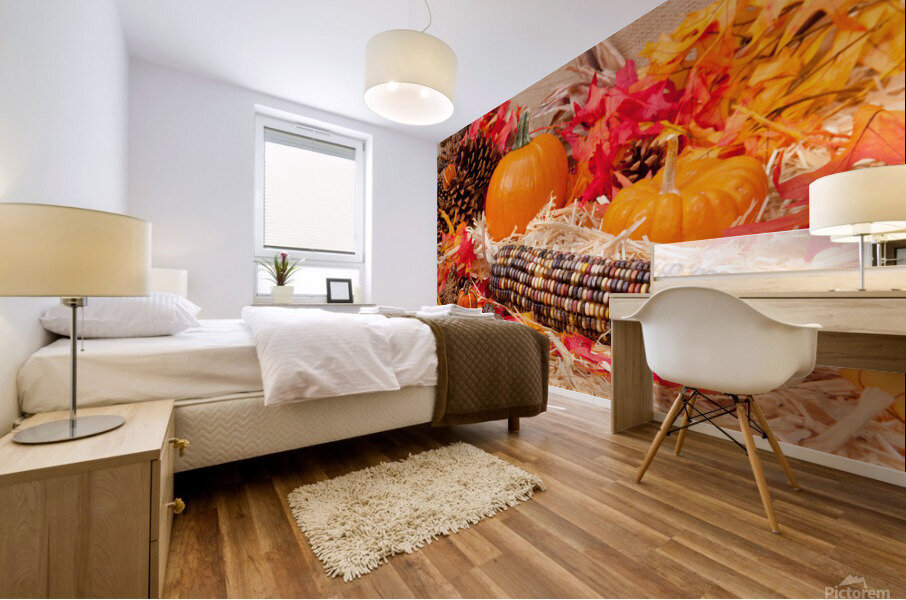 Autumn theme with corn Mural print