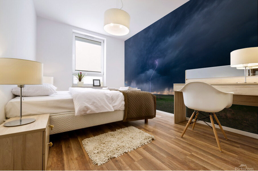 Lightning Storm over Plains Mural print