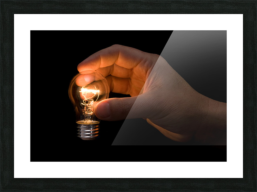 Light bulb Picture Frame print