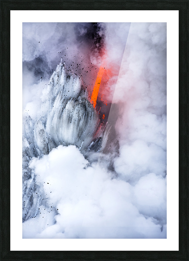 Exploding lava flow in Hawaii Picture Frame print