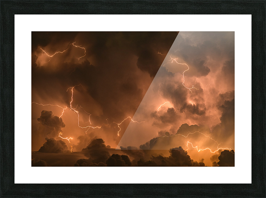 Dramatic Lightning at Night  Picture Frame print