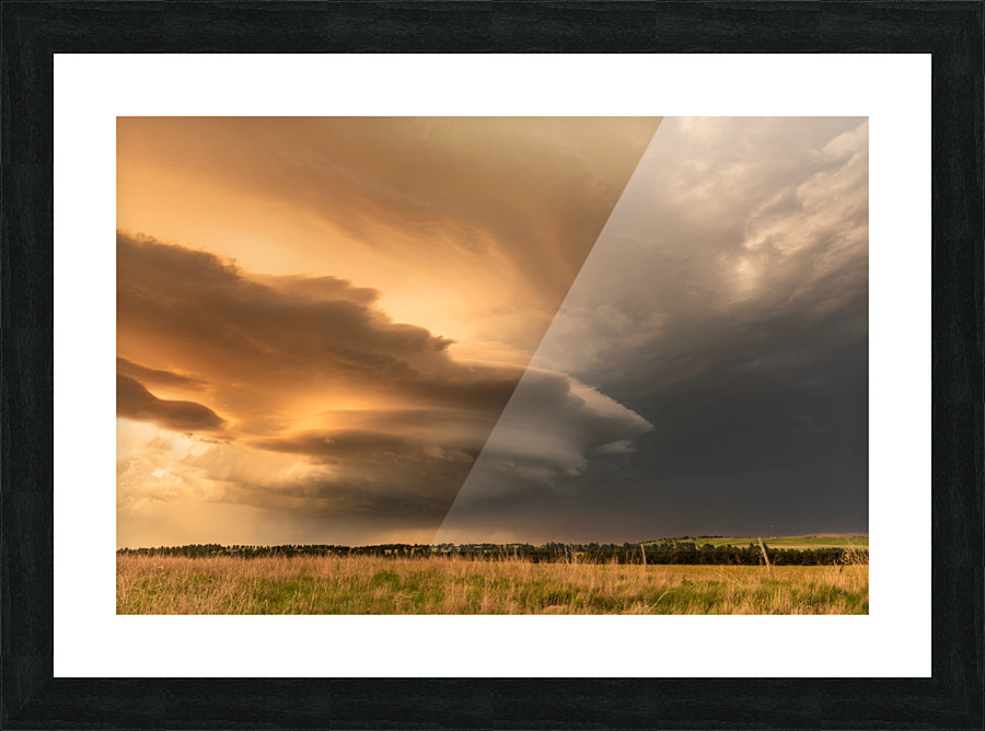 Tornadic Cell over Grassy Field Picture Frame print