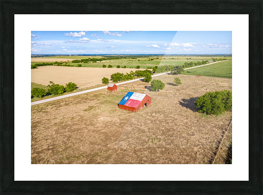 Barn with Texas Flag Picture Frame print
