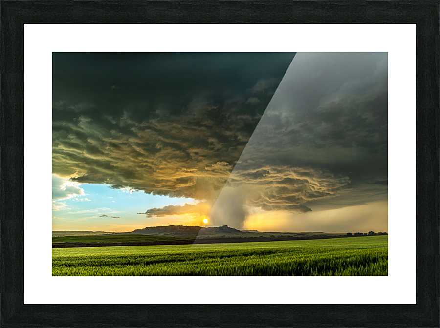Tornadic Cell over Grassy Field Picture Frame print