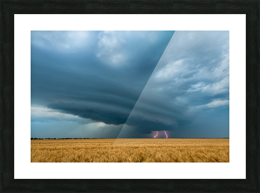 Lightning from supercell Picture Frame print