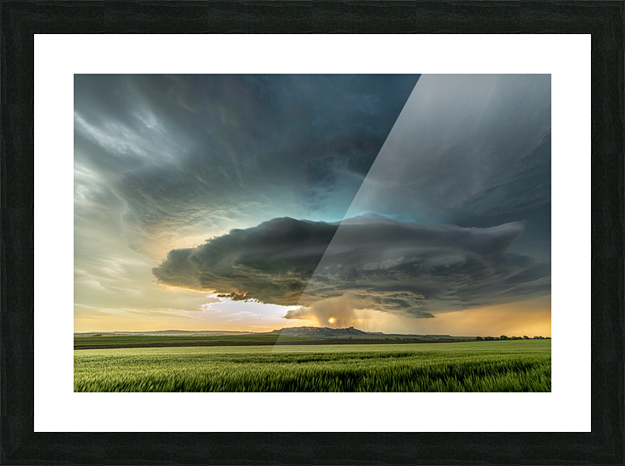 Tornadic Cell over Grassy Field Picture Frame print
