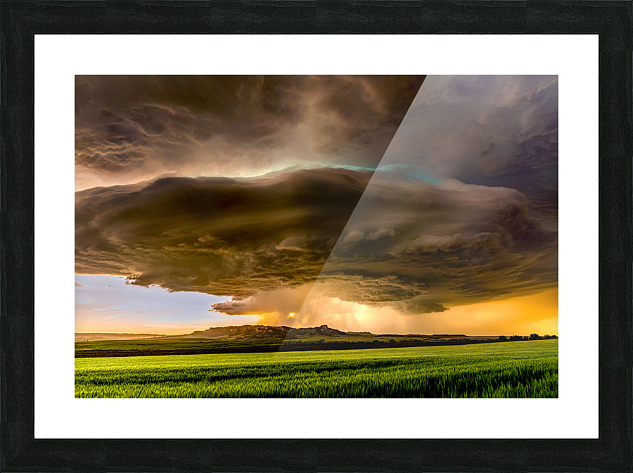 Tornadic Cell over Grassy Field Picture Frame print