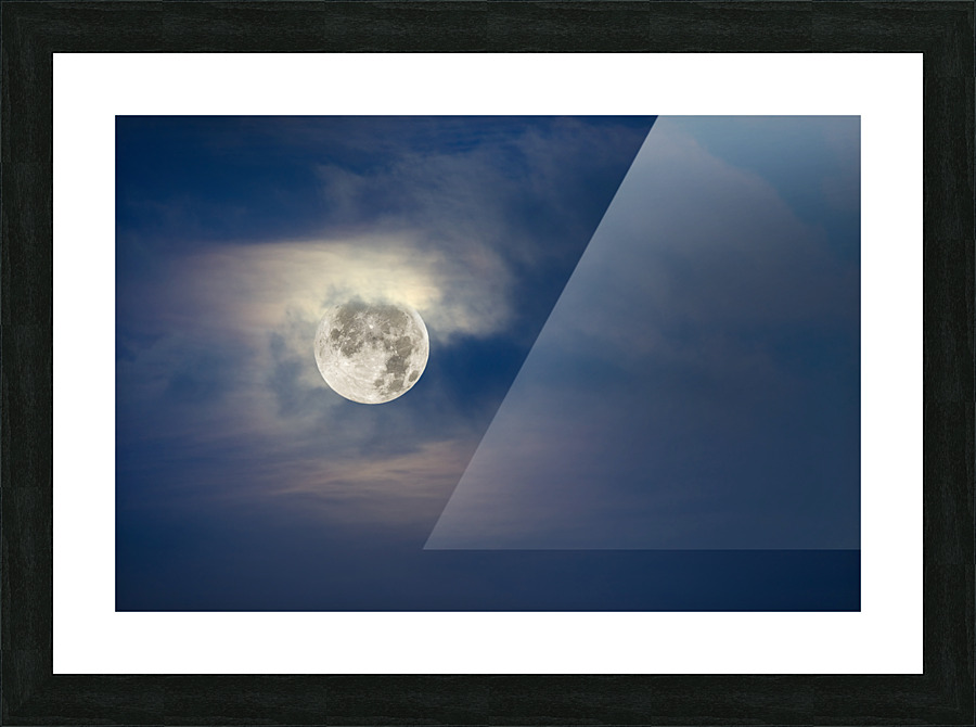 Full moon and cloudy sky Picture Frame print