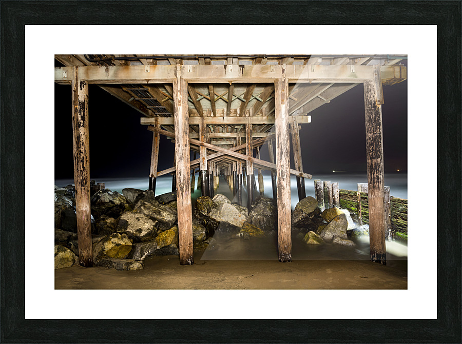 Light painted pier Picture Frame print