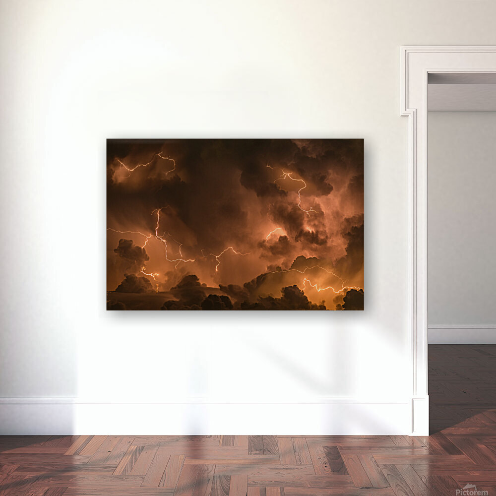 Dramatic Lightning at Night  Reproduction