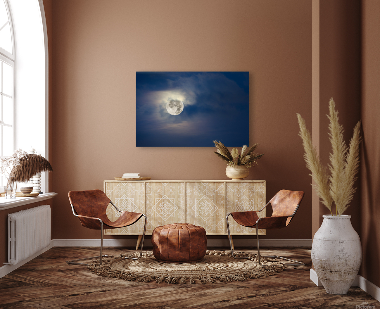 Full moon and cloudy sky Reproduction