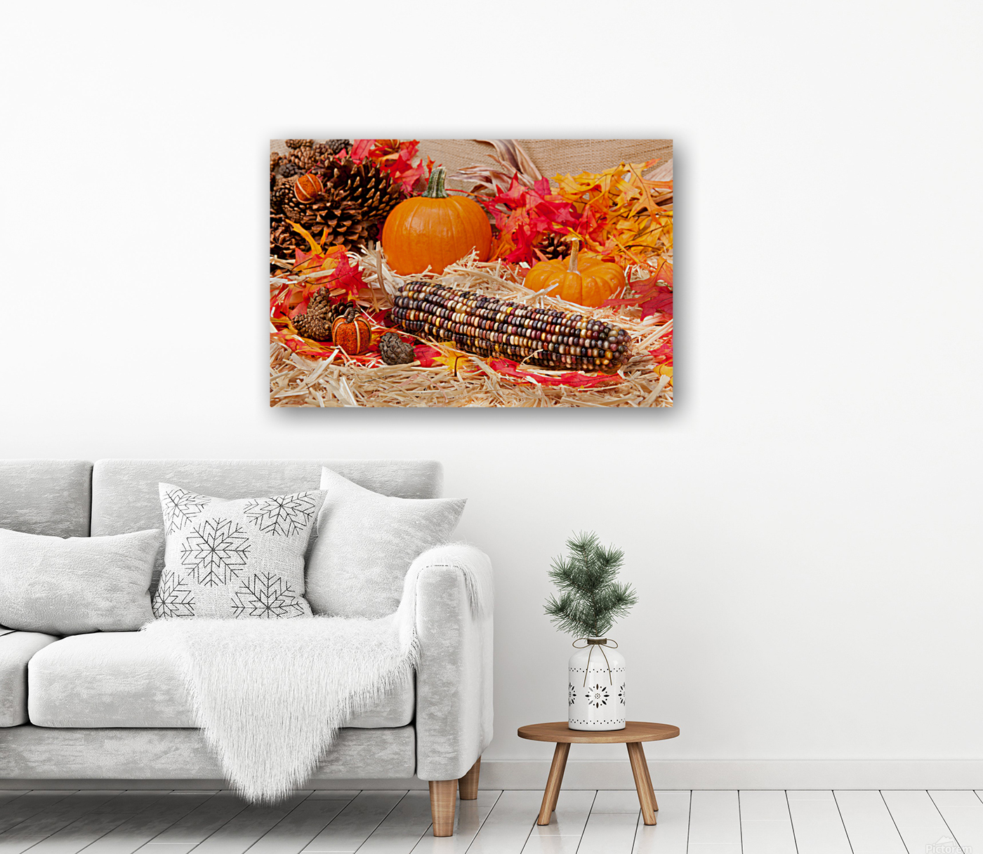 Autumn theme with corn Reproduction