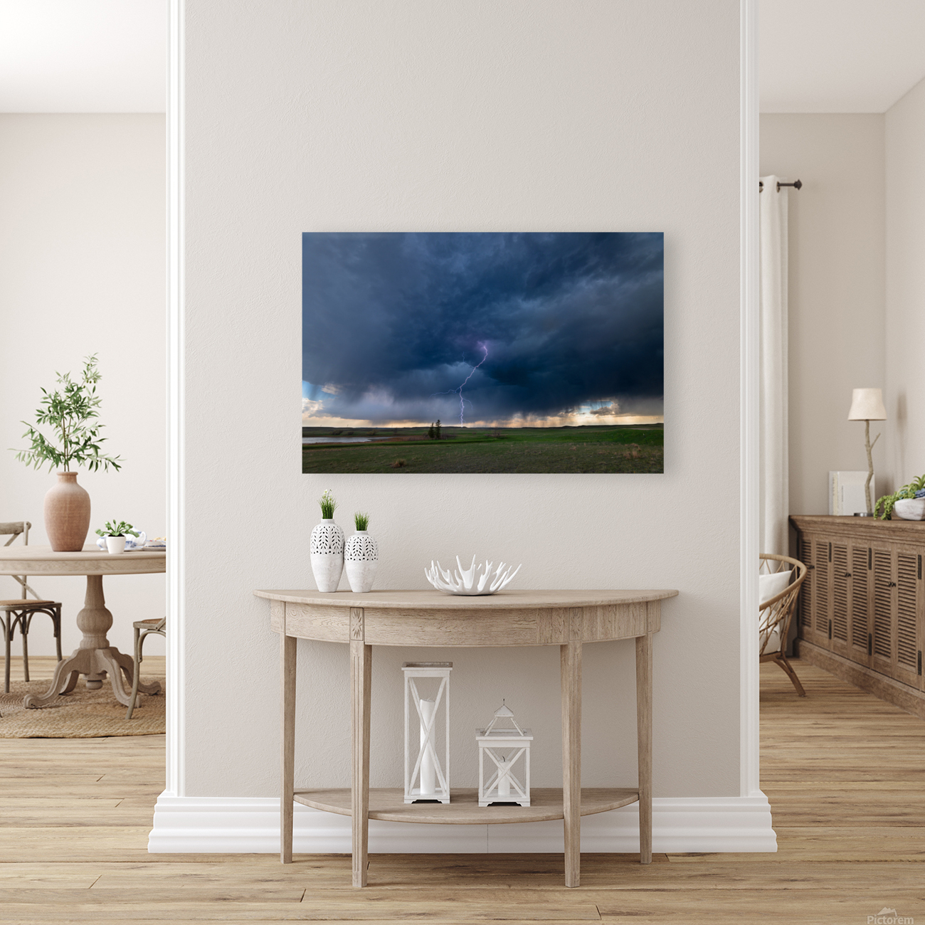 Lightning Storm over Plains Reproduction