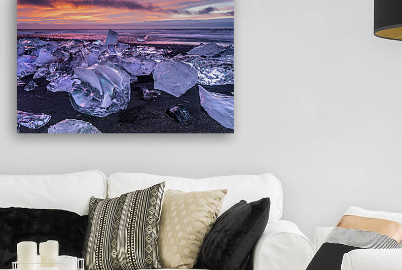 Icebergs floating in Jokulsarlon glacial lagoon by Joe Belanger