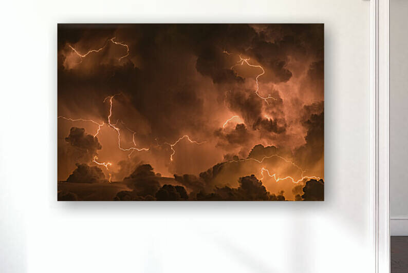 Dramatic Lightning at Night  by Joe Belanger