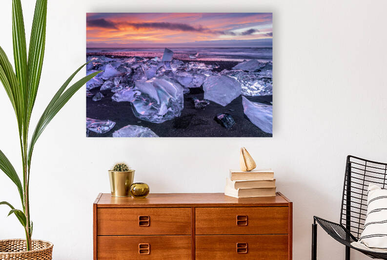 Icebergs floating in Jokulsarlon glacial lagoon by Joe Belanger